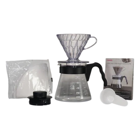 V60 Craft Coffee Maker Set inhoud – dripper filters en server Madmum Leuven