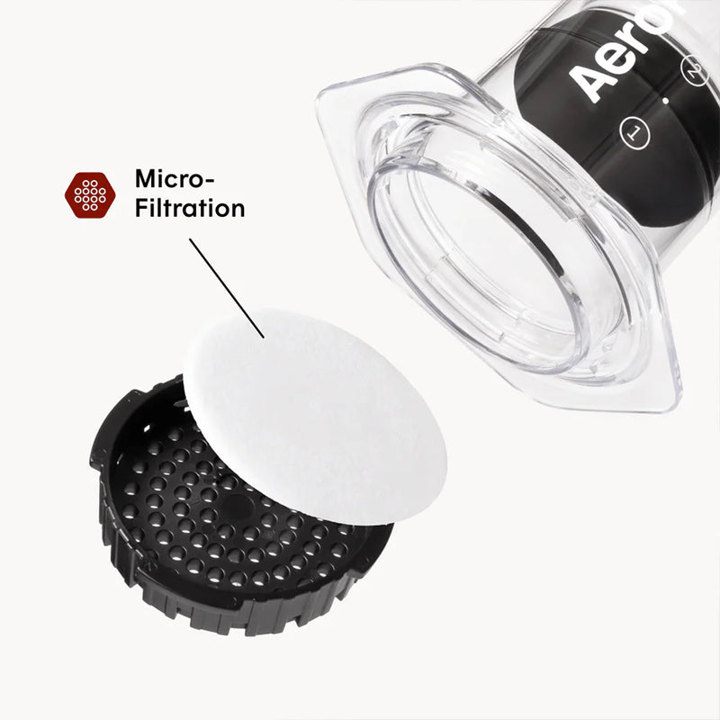 Aeropress Clear detail – doorzichtige cilinder en zuiger koffiemaker