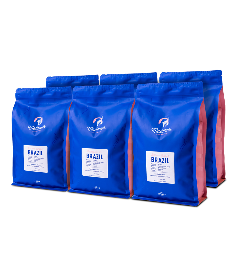 Brazil Espresso box 6x1kg – specialty koffiebonen grootverbruik Madmum Leuven