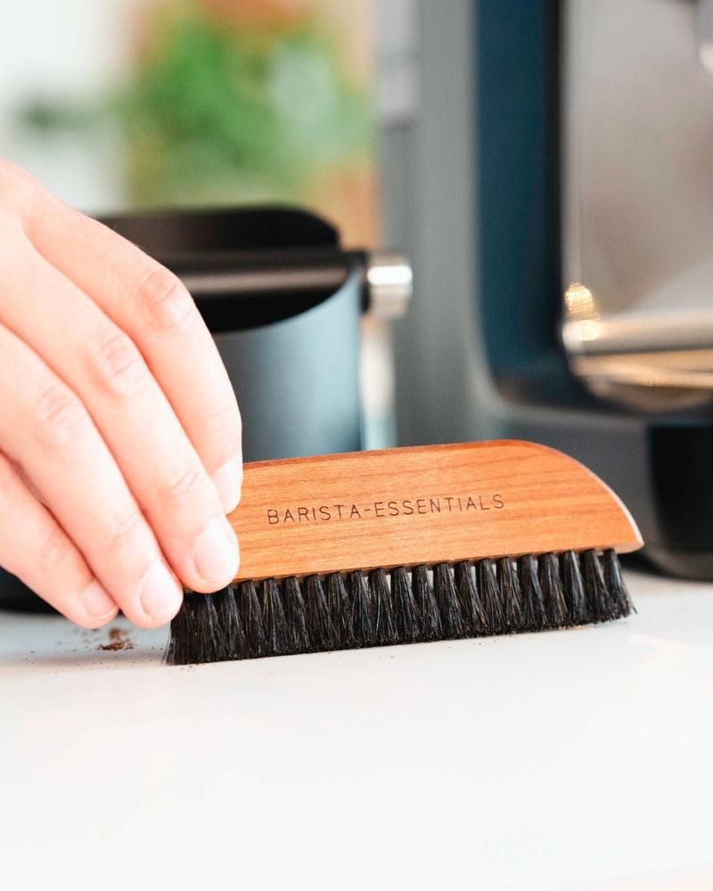 Koffie borstel detail – zachte haren voor koffiemeel en portafilter