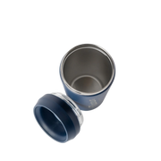 Flow 360° Beker Navy zijaanzicht – lekvrije koffiebeker marineblauw